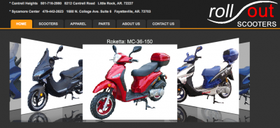 another web-jive designed site Roll Out Scooters of Arkansas